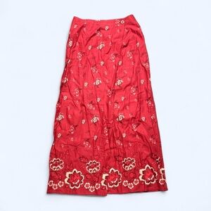 Vintage Eddie Bauer Floral Linen Wrap Maxi Skit